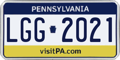 PA license plate LGG2021