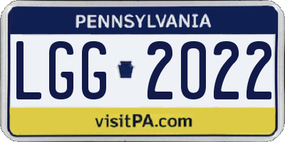 PA license plate LGG2022