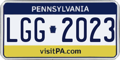 PA license plate LGG2023