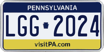 PA license plate LGG2024