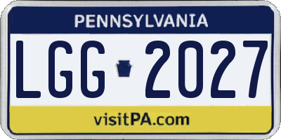 PA license plate LGG2027