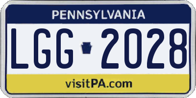 PA license plate LGG2028