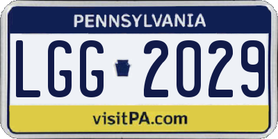 PA license plate LGG2029