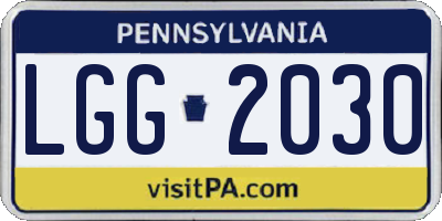 PA license plate LGG2030