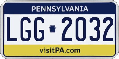 PA license plate LGG2032