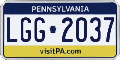 PA license plate LGG2037