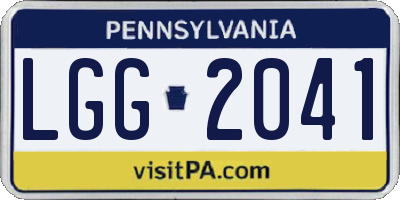 PA license plate LGG2041