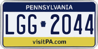 PA license plate LGG2044