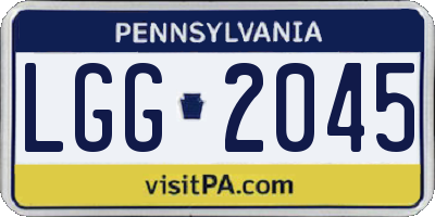 PA license plate LGG2045