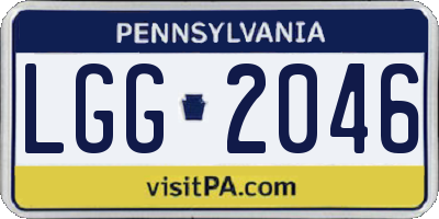 PA license plate LGG2046