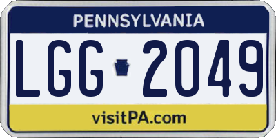 PA license plate LGG2049