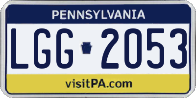 PA license plate LGG2053
