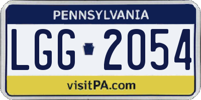 PA license plate LGG2054
