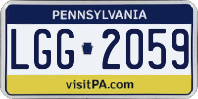 PA license plate LGG2059