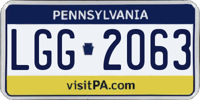PA license plate LGG2063
