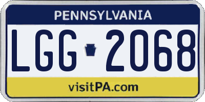 PA license plate LGG2068
