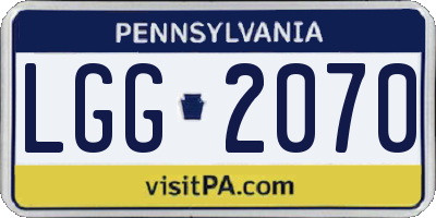 PA license plate LGG2070
