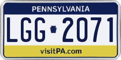 PA license plate LGG2071