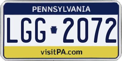 PA license plate LGG2072