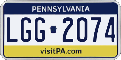 PA license plate LGG2074
