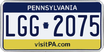 PA license plate LGG2075