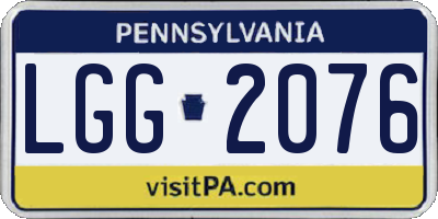PA license plate LGG2076
