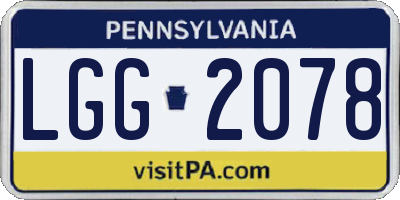 PA license plate LGG2078