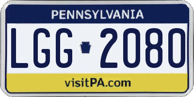 PA license plate LGG2080