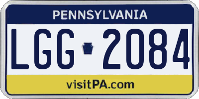 PA license plate LGG2084