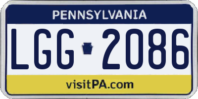 PA license plate LGG2086