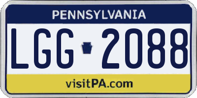 PA license plate LGG2088