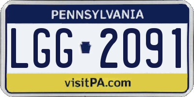 PA license plate LGG2091