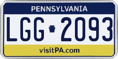 PA license plate LGG2093