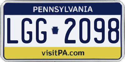 PA license plate LGG2098