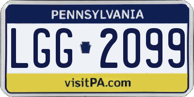 PA license plate LGG2099