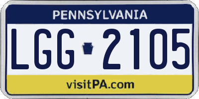 PA license plate LGG2105