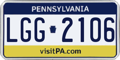 PA license plate LGG2106