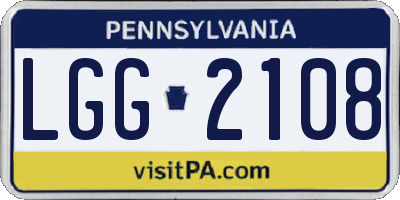 PA license plate LGG2108