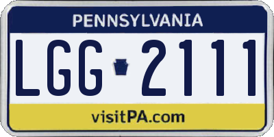 PA license plate LGG2111