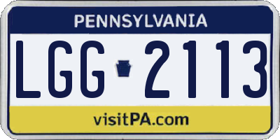 PA license plate LGG2113