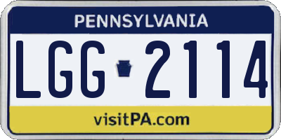 PA license plate LGG2114