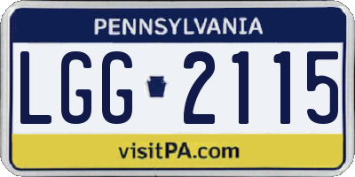 PA license plate LGG2115