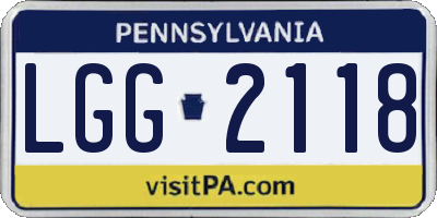 PA license plate LGG2118