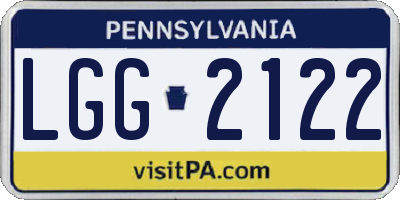 PA license plate LGG2122