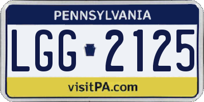 PA license plate LGG2125