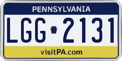 PA license plate LGG2131