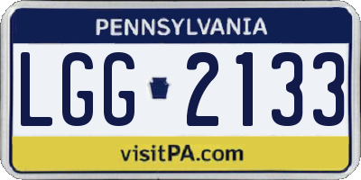 PA license plate LGG2133