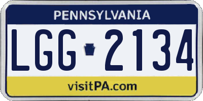 PA license plate LGG2134