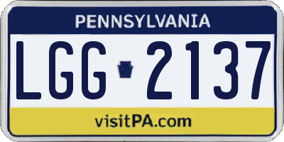 PA license plate LGG2137