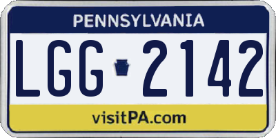 PA license plate LGG2142